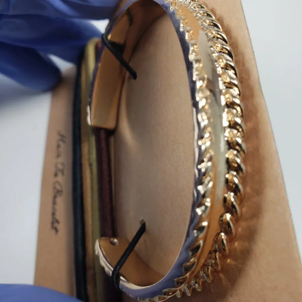 Francesca's Gold-Tone Hair Tie Bracelet with Multi-Color Elastic Bands